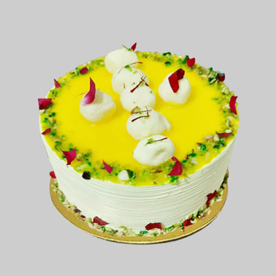 "Round shape Pineapple Rasagulla gel cake - 1kg - Click here to View more details about this Product